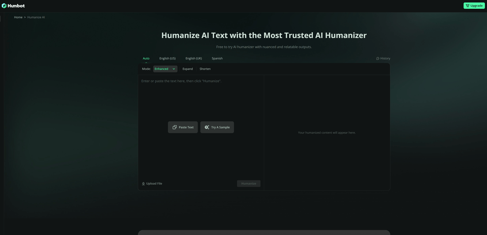 humbot home page