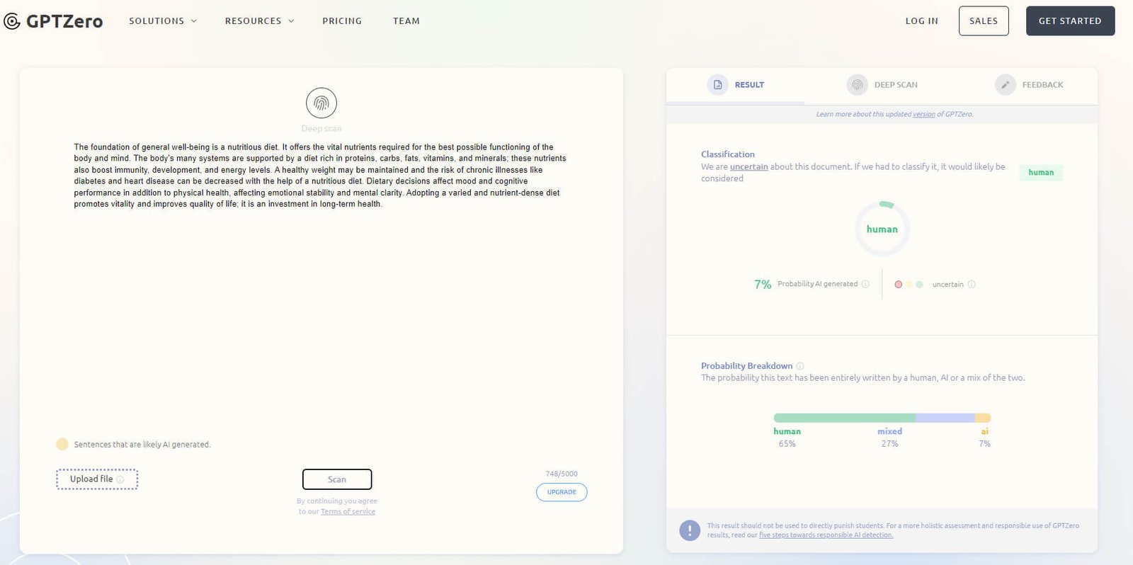 gptzero accuracy test