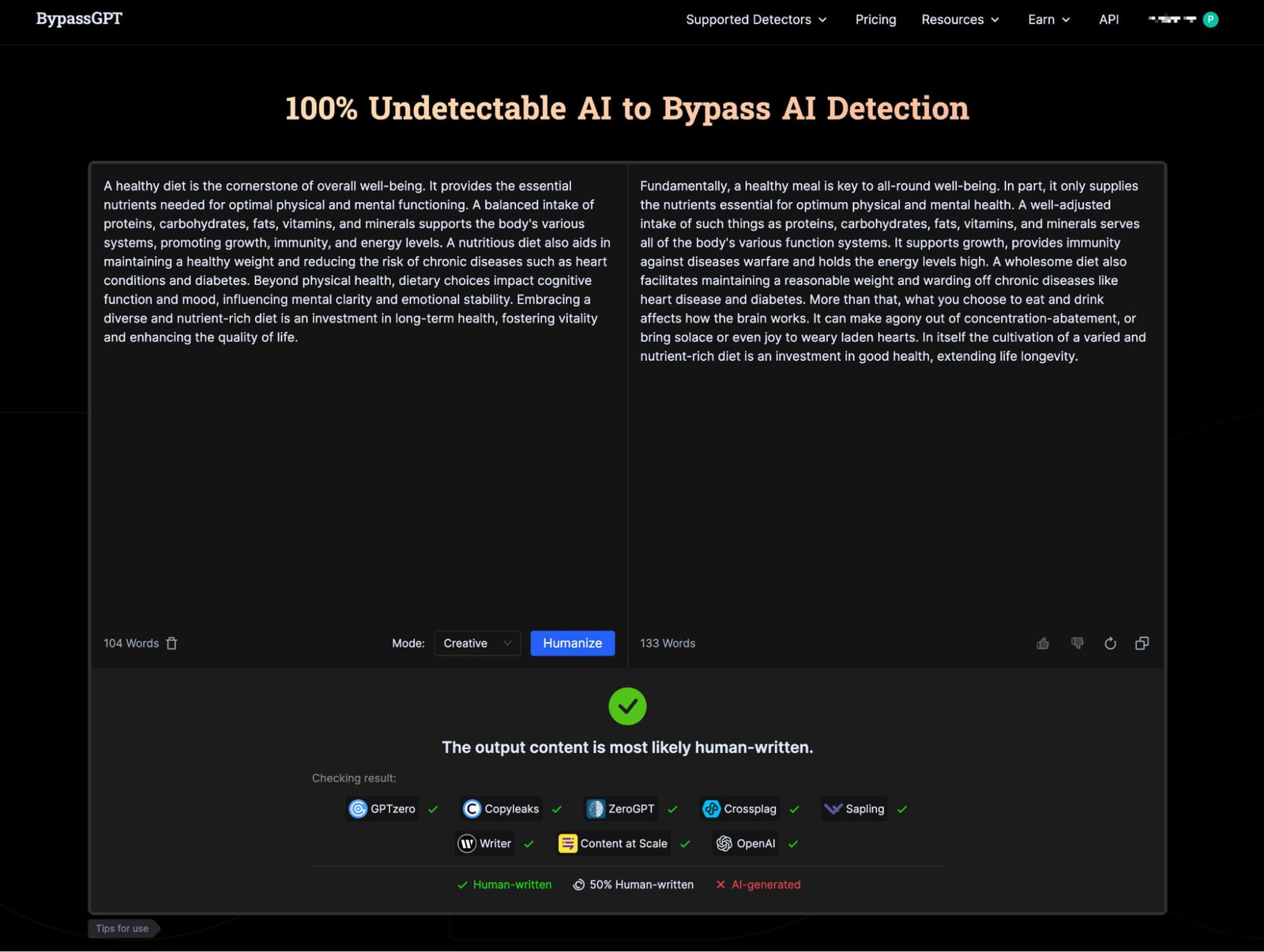 bypassgpt accuracy test