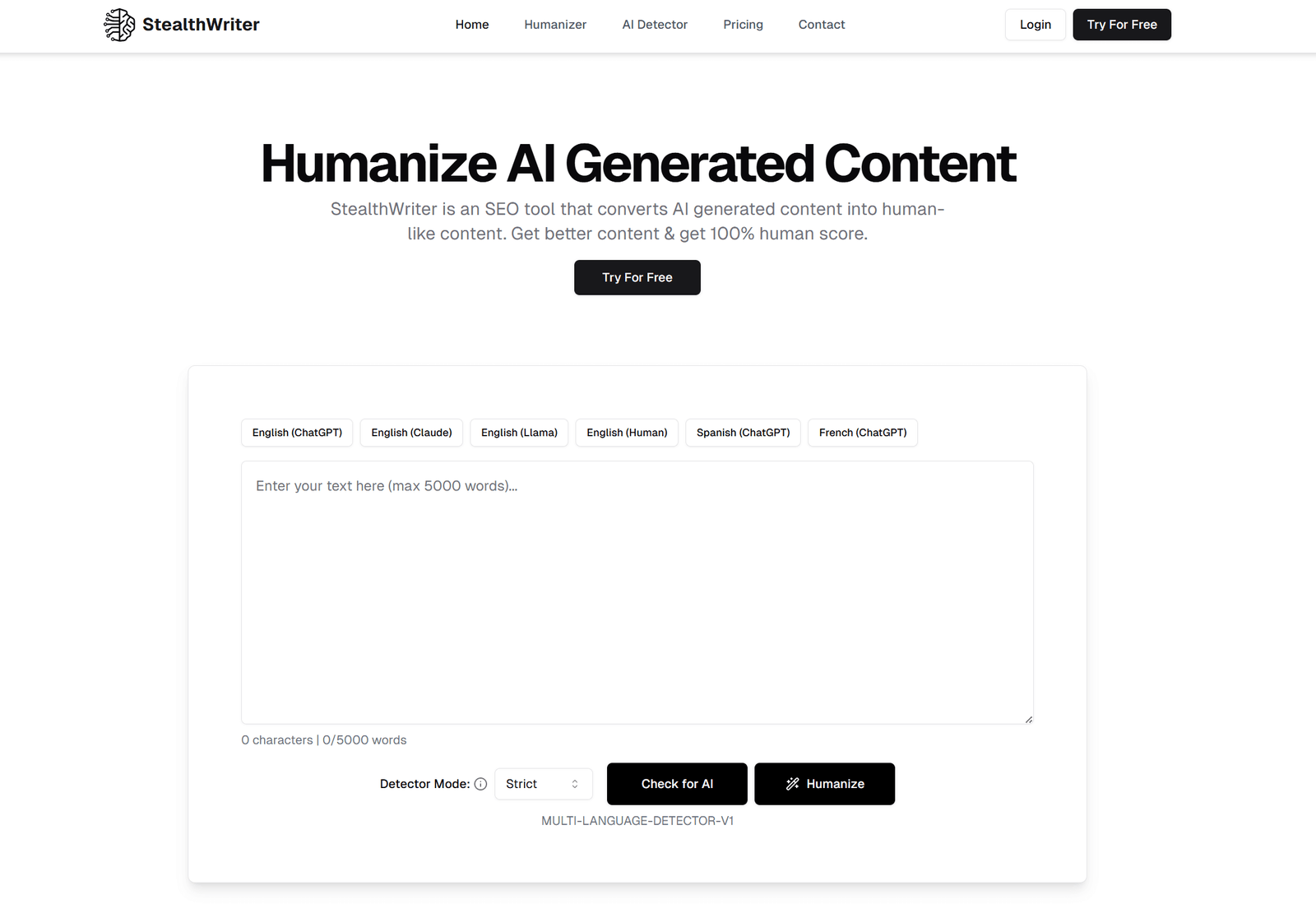 stealthwriter home page
